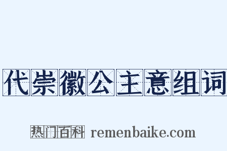 代崇徽公主意组词是什么意思的图片